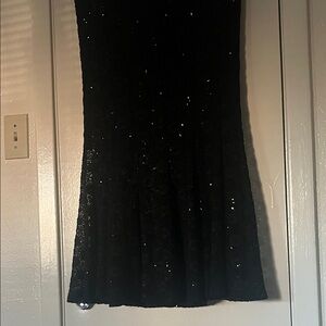 Onyx Black Sequin Pencil Skirt